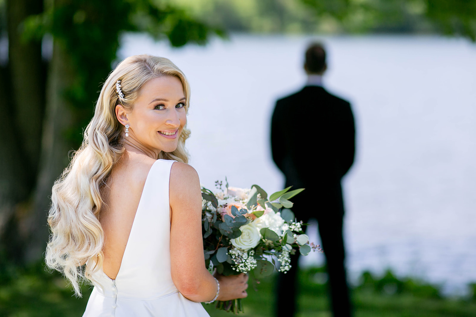 Bride about to meet her Groom during a first look